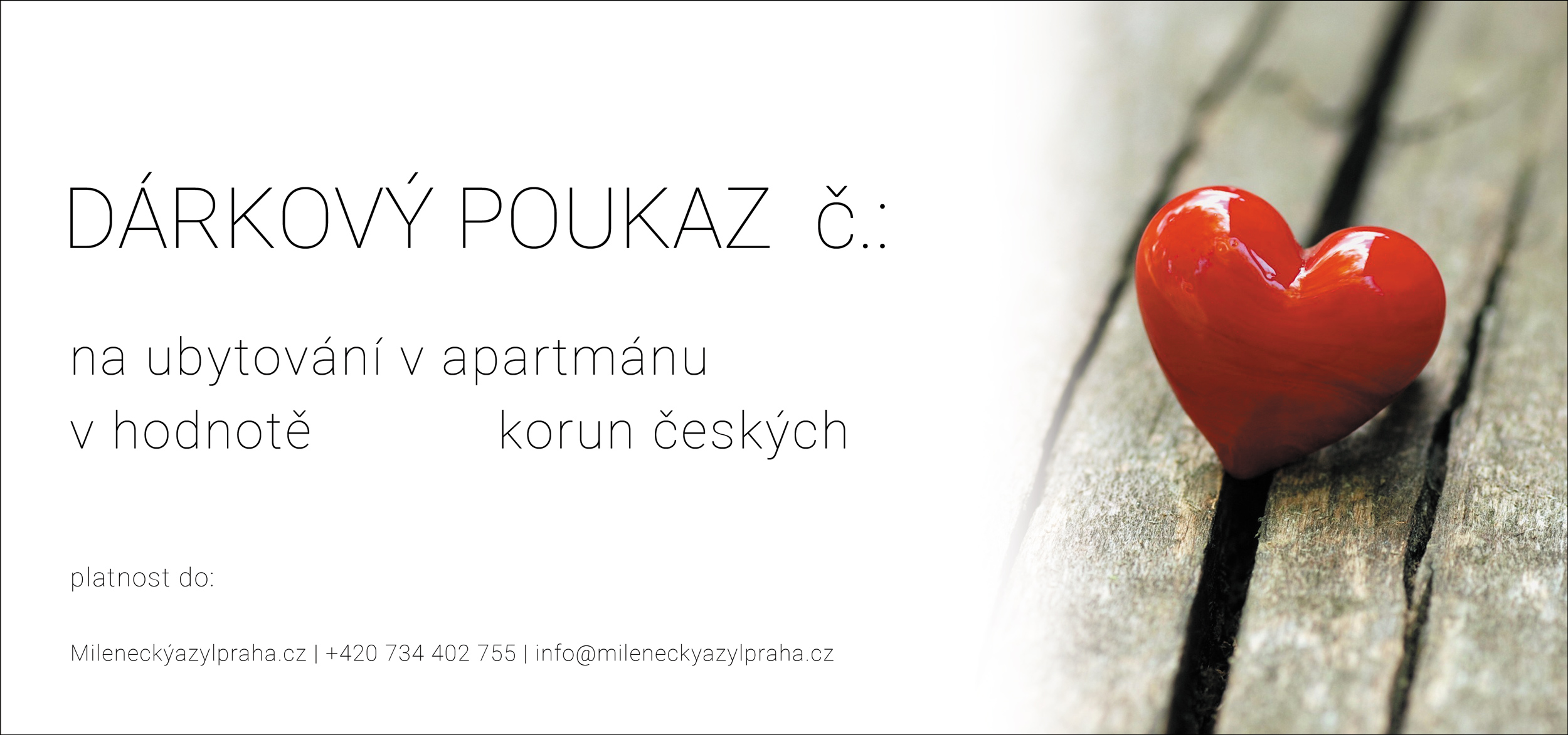 Dárkový poukaz na milenecké apartmány v Praze. Hodinový hotel Praha - dárkové poukazy